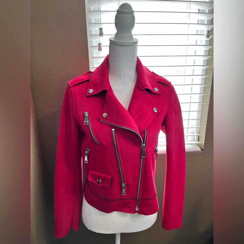 Mango Motobiker jacket faux suede